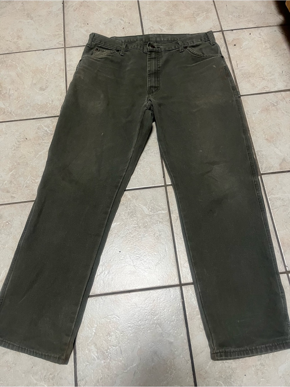 Dickies Relaxed Fit Pants in Dark Olive